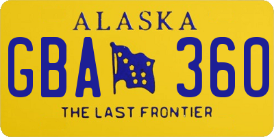 AK license plate GBA360