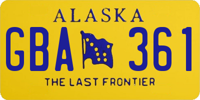 AK license plate GBA361