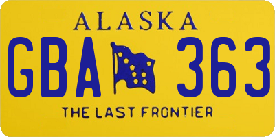AK license plate GBA363