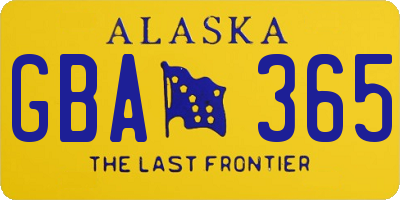 AK license plate GBA365