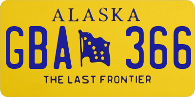 AK license plate GBA366