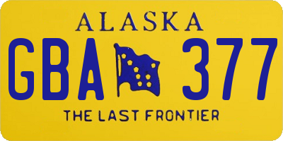 AK license plate GBA377