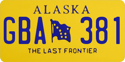 AK license plate GBA381