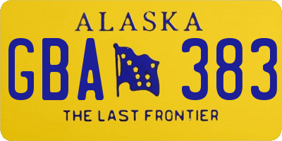 AK license plate GBA383