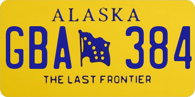 AK license plate GBA384