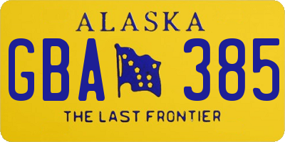 AK license plate GBA385