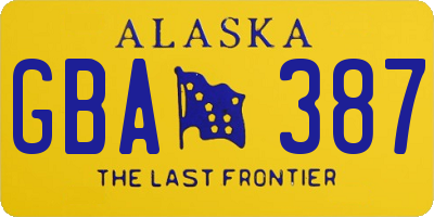 AK license plate GBA387