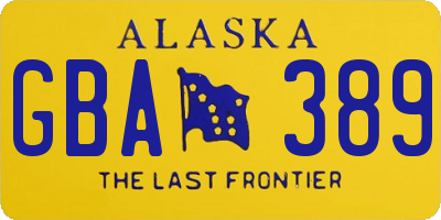 AK license plate GBA389