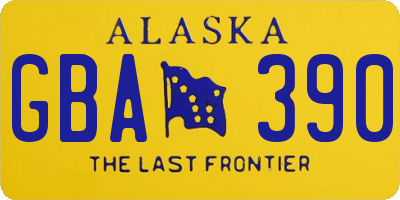 AK license plate GBA390