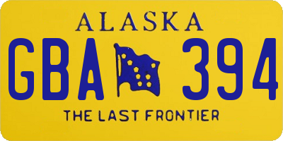 AK license plate GBA394