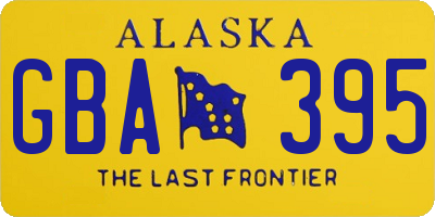 AK license plate GBA395