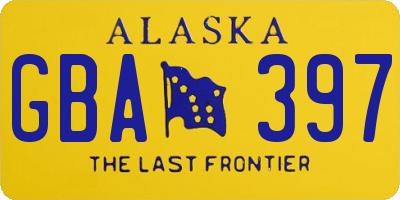 AK license plate GBA397
