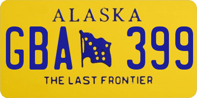 AK license plate GBA399