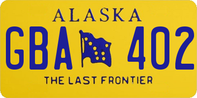 AK license plate GBA402