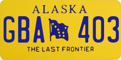 AK license plate GBA403