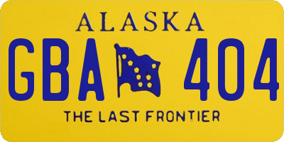 AK license plate GBA404