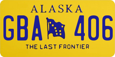 AK license plate GBA406