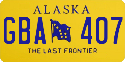AK license plate GBA407