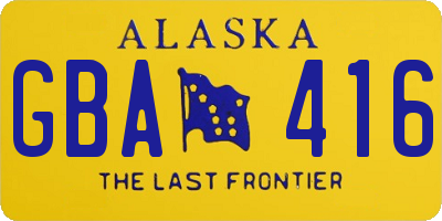 AK license plate GBA416