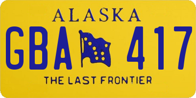 AK license plate GBA417