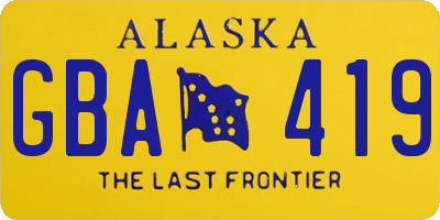 AK license plate GBA419