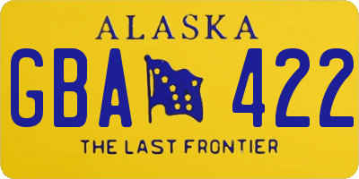 AK license plate GBA422