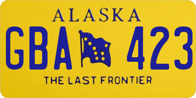 AK license plate GBA423