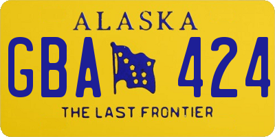 AK license plate GBA424