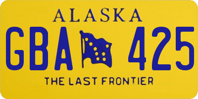 AK license plate GBA425