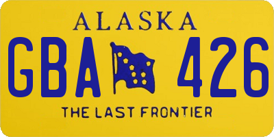 AK license plate GBA426