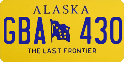 AK license plate GBA430