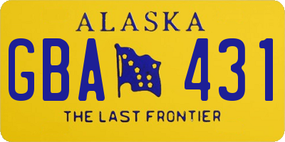 AK license plate GBA431