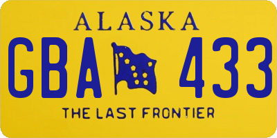 AK license plate GBA433