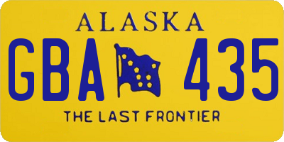 AK license plate GBA435
