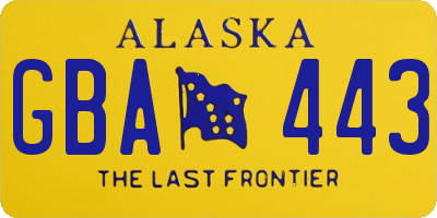 AK license plate GBA443