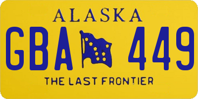 AK license plate GBA449