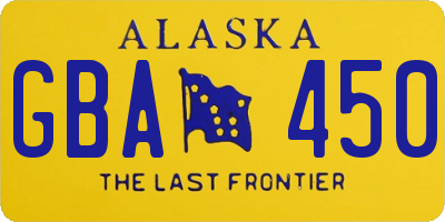 AK license plate GBA450