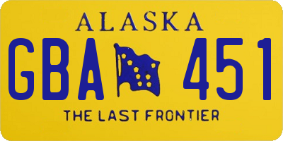 AK license plate GBA451