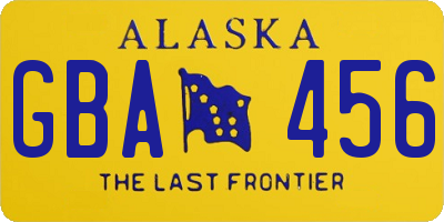 AK license plate GBA456