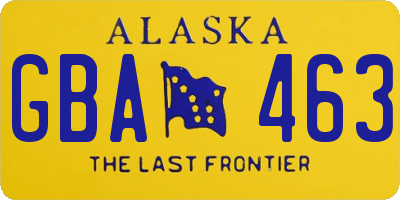 AK license plate GBA463