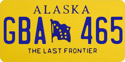 AK license plate GBA465