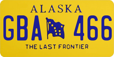 AK license plate GBA466