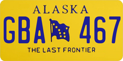 AK license plate GBA467