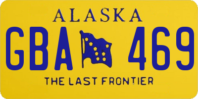 AK license plate GBA469
