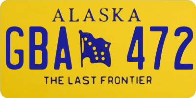 AK license plate GBA472