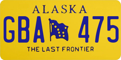 AK license plate GBA475