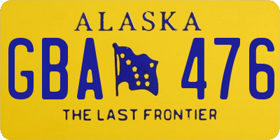 AK license plate GBA476