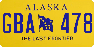 AK license plate GBA478