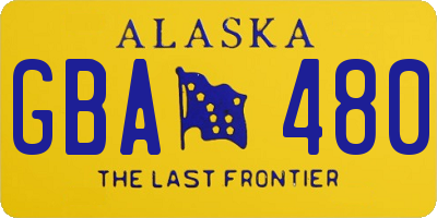 AK license plate GBA480