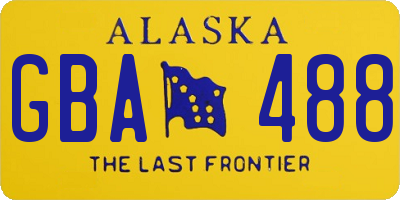 AK license plate GBA488